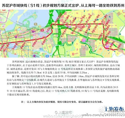 从上海坐地铁到苏州:苏州、昆山轨交初步规划